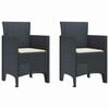 vidaXL Σέτ φαγητού για κήπο 3 pcs Ανθρακί Rattan Polt