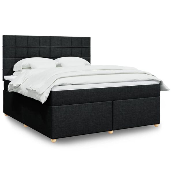 vidaXL &Kappa;&rho;&epsilon;&beta;ά&tau;&iota; Boxspring &mu;&epsilon; &Sigma;&tau;&rho;ώ&mu;&alpha; &Mu;&alpha;ύ&rho;&omicron; 180x200 &epsilon;&kappa;. &Upsilon;&phi;&alpha;&sigma;&mu;ά&tau;&iota;&nu;&omicron;