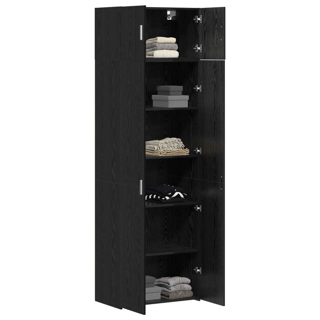 Ντουλάπι Αποθήκευσης vidaXL Μαύρος Δρύς 70x42.5x225 εκ. Επεξεργασμένο Ξύλο