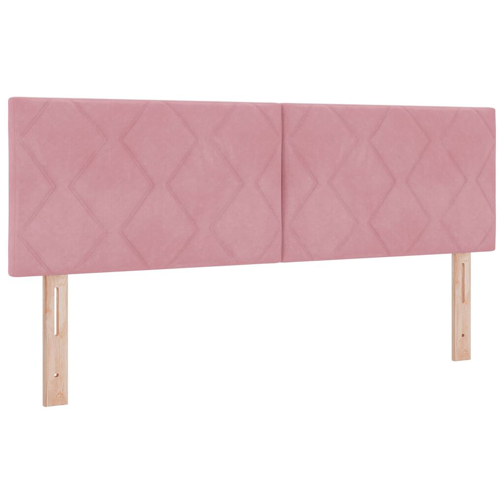 vidaXL Κρεβάτι Box Spring με Στρώμα Ροζ 140x200 εκ Βελούδο