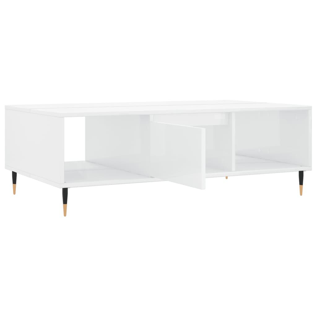 vidaXL Τραπεζάκι Σαλονιού Γυαλ. Λευκό 104x60x35 εκ. από Επεξεργ. Ξύλο
