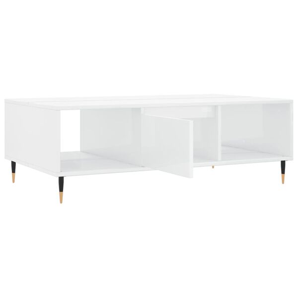vidaXL Τραπεζάκι Σαλονιού Γυαλ. Λευκό 104x60x35 εκ. από Επεξεργ. Ξύλο