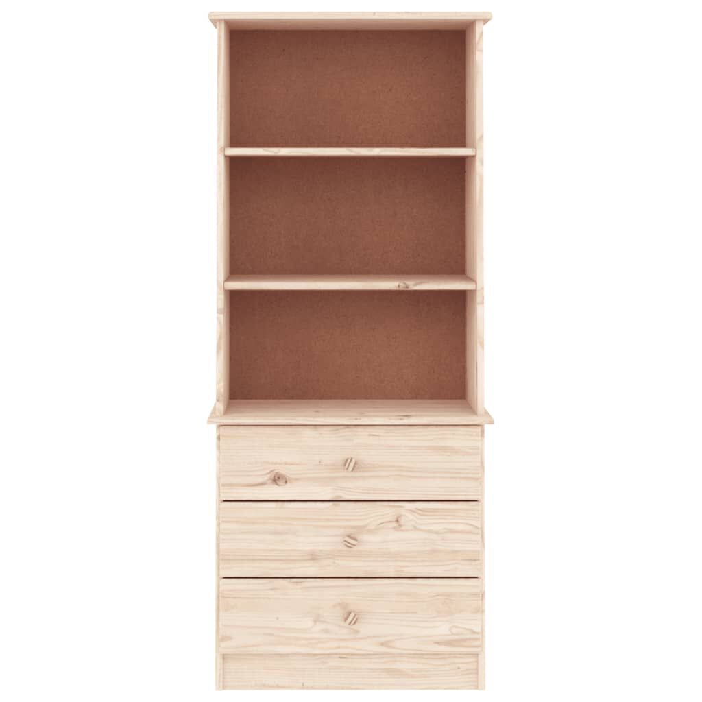 vidaXL Βιβλιοθήκη με Συρτάρια ALTA 60x35x142 εκ. Μασίφ Ξύλο Πεύκου