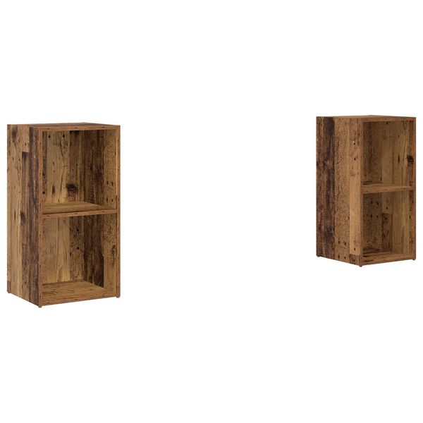 vidaXL Σετ επίπλου τηλεόρασης 2 pcs Παλιό ξύλο 72 x 35 x 36.5 cm
