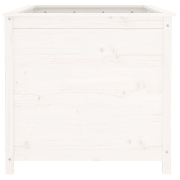 vidaXL Ζαρντινιέρα Υπερυψ. Λευκή 119,5x82,5x78 εκ. Μασίφ Ξύλο Πεύκου