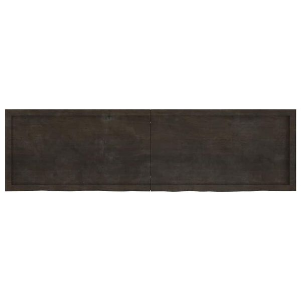 vidaXL Ράφι Τοίχου Σκούρο Καφέ 180x50x(2-6) εκ. Επεξ. Μασίφ Ξύλο Δρυός
