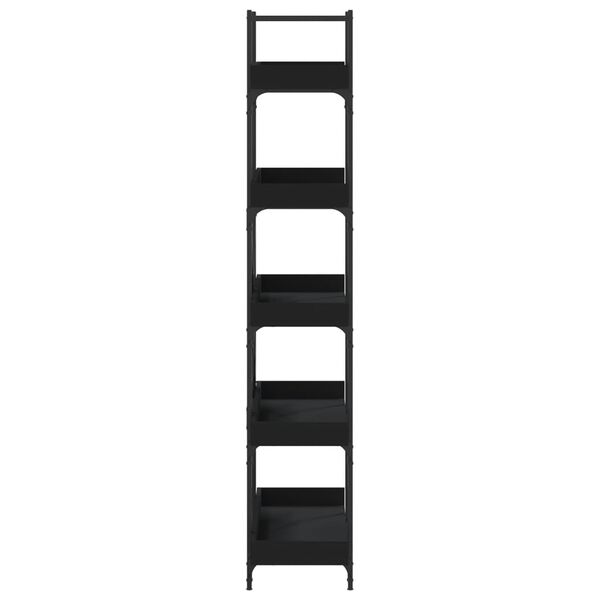 vidaXL Βιβλιοθήκη 5 Επιπέδων Μαύρη 100 x 33 x 180,5 εκ. Επεξεργ. Ξύλο