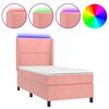 vidaXL &Kappa;&rho;&epsilon;&beta;ά&tau;&iota; Boxspring &mu;&epsilon; &Sigma;&tau;&rho;ώ&mu;&alpha; & LED &Rho;&omicron;&zeta; 90x190 &epsilon;&kappa;. &Beta;&epsilon;&lambda;&omicron;ύ&delta;&iota;&nu;&omicron;