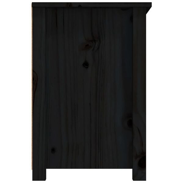 vidaXL Έπιπλο Τηλεόρασης Μαύρο 79x35x52 εκ. από Μασίφ Ξύλο Πεύκου