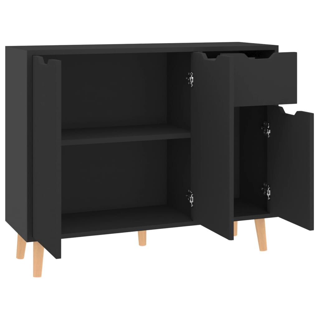 vidaXL Μπουφές Γυαλιστερό Μαύρο 90x30x72 εκ. Επεξεργασμένο Ξύλο