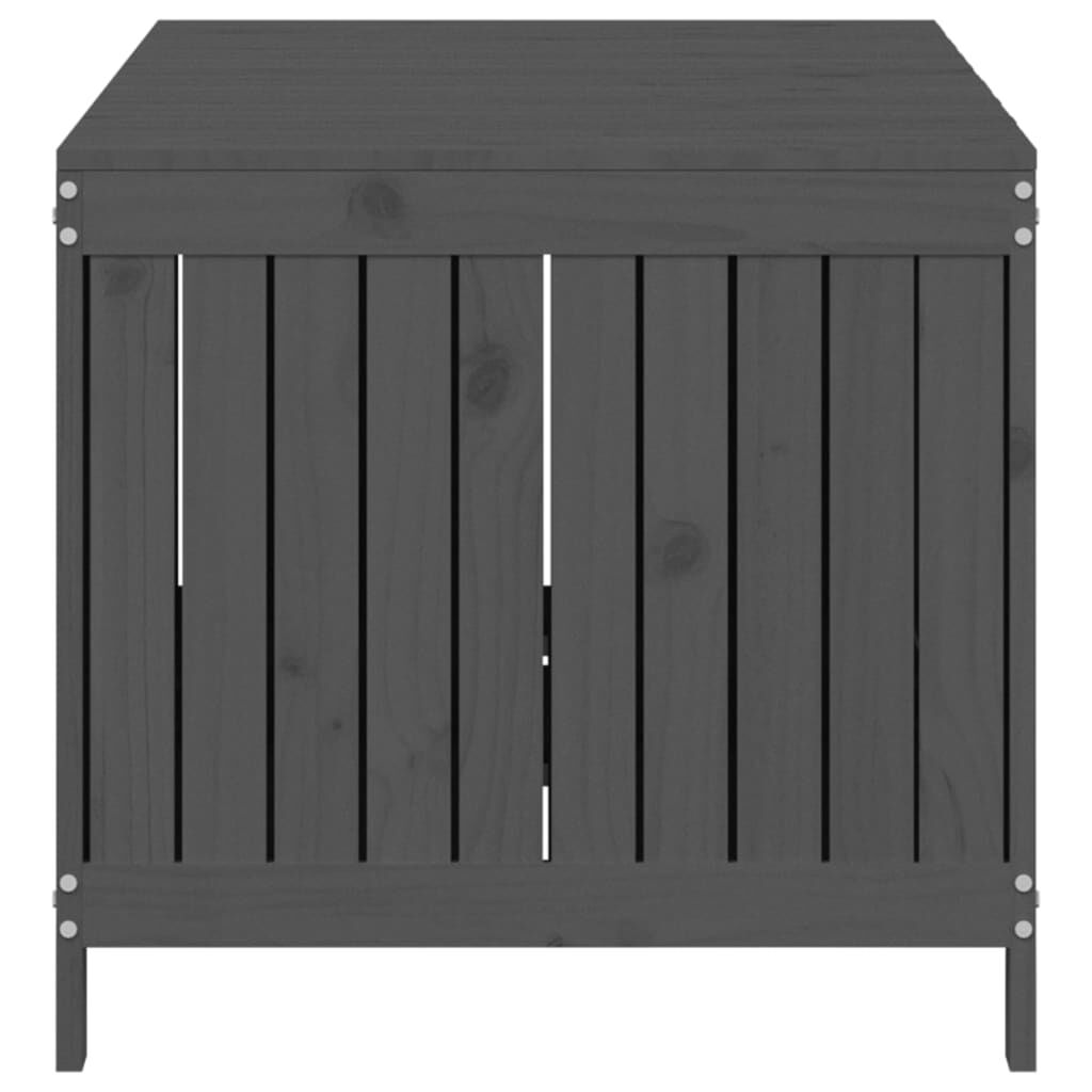 vidaXL Κουτί Αποθήκευσης Κήπου Γκρι 147x68x64 εκ από Μασίφ Ξύλο Πεύκου