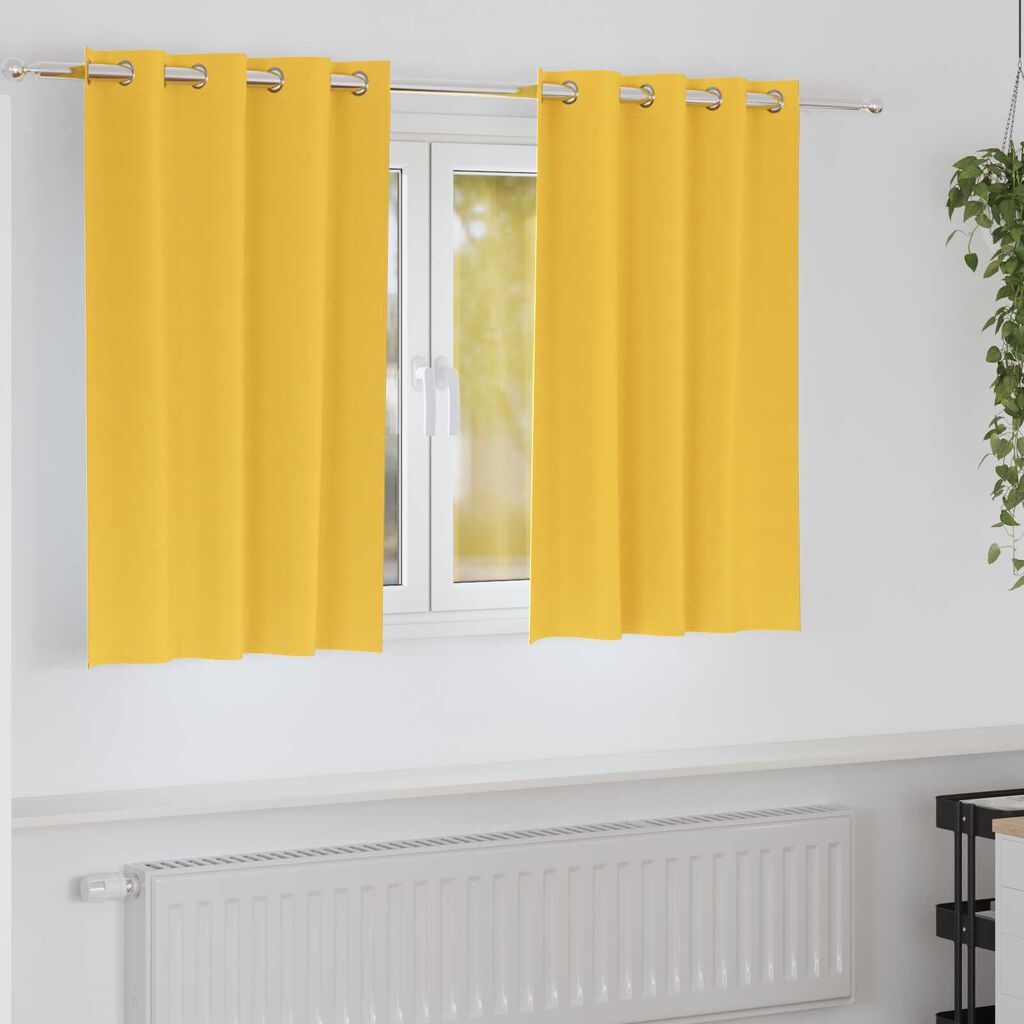vidaXL Κουρτίνες 2 pcs κίτρινο μουσταρδί 140 x 140 cm Πολυεστέρας