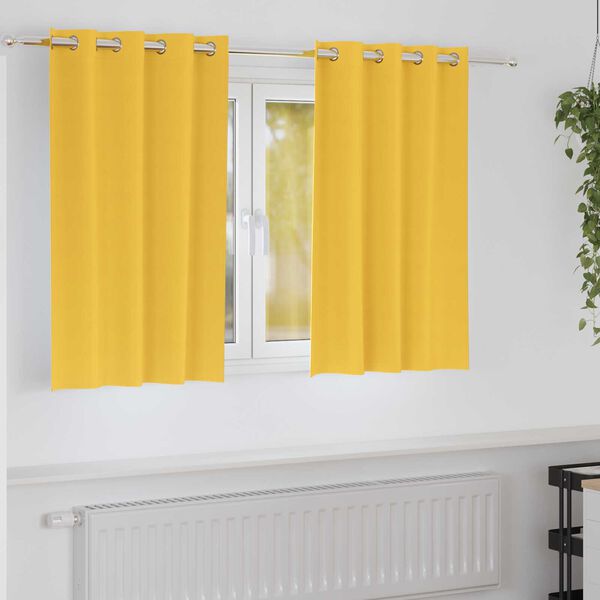 vidaXL Κουρτίνες 2 pcs κίτρινο μουσταρδί 140 x 140 cm Πολυεστέρας