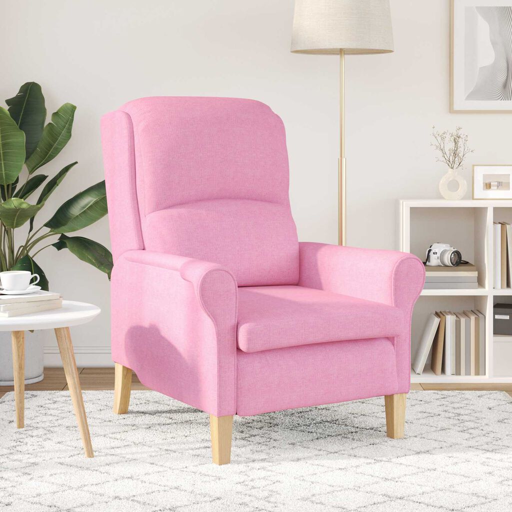 vidaXL Πολυθρόνα Ροζ 76 x 94 x 102 εκ. ύφασμα