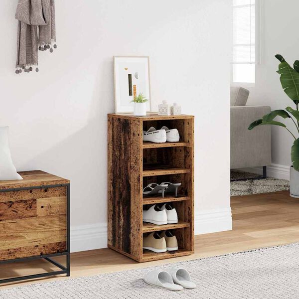 vidaXL Παπουτσοθήκη Παλιό Ξύλο 32 x 35 x 70 εκ. από Μοριοσανίδα