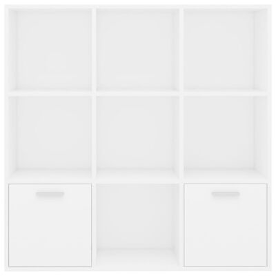vidaXL Βιβλιοθήκη Λευκή 98 x 30 x 98 εκ. από Μοριοσανίδα