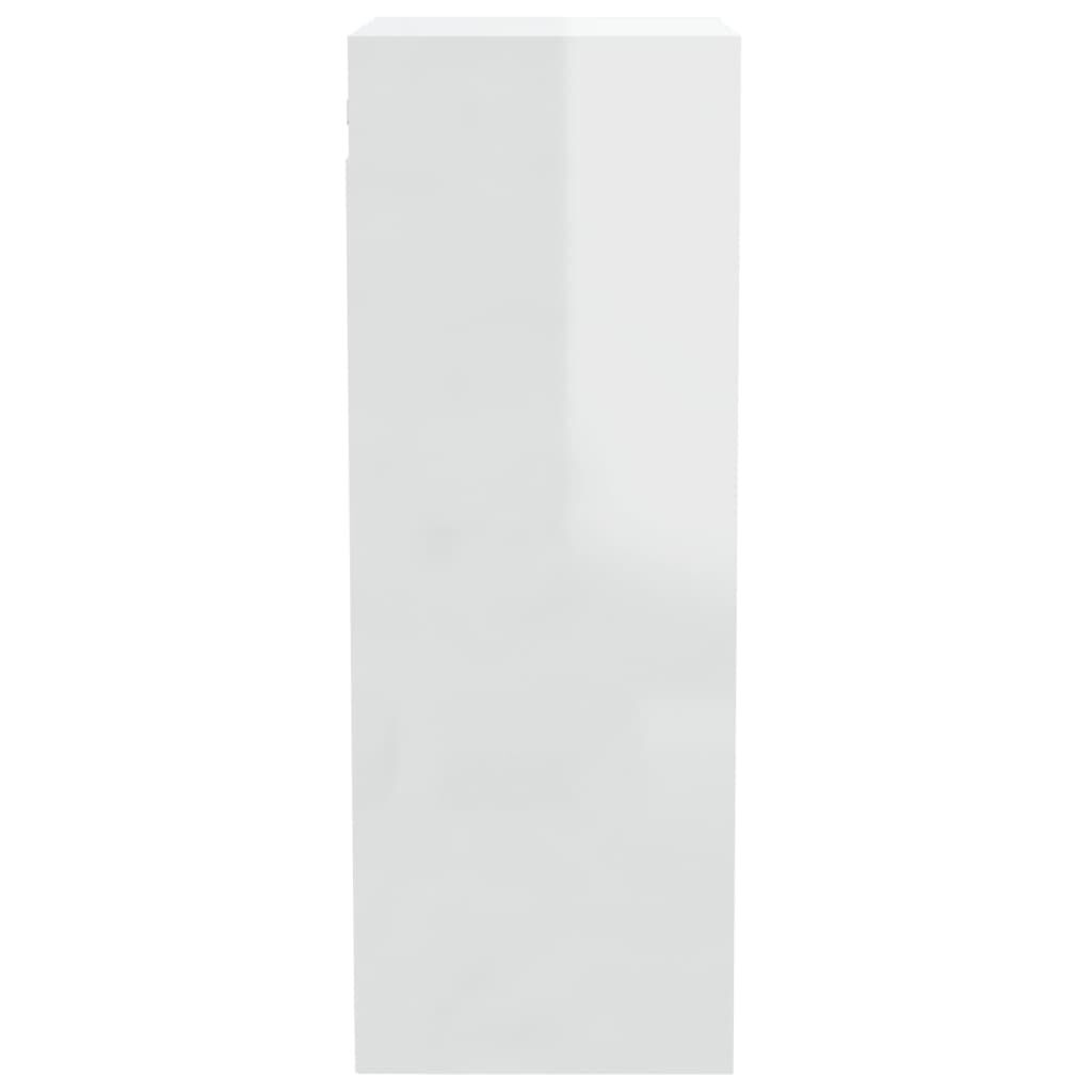 vidaXL Ντουλάπι Τοίχου Γυαλιστερό Λευκό 34,5x32,5x90 εκ. Επεξεργ. Ξύλο