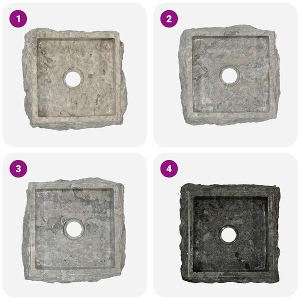 vidaXL Νιπτήρας Γκρι 30 x 30 x 13 εκ. Μαρμάρινος