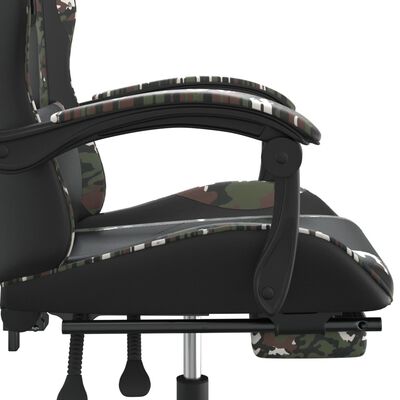 vidaXL Καρέκλα Gaming Μασάζ Υποπόδιο Μαύρο/Παραλλαγή Συνθετικό Δέρμα