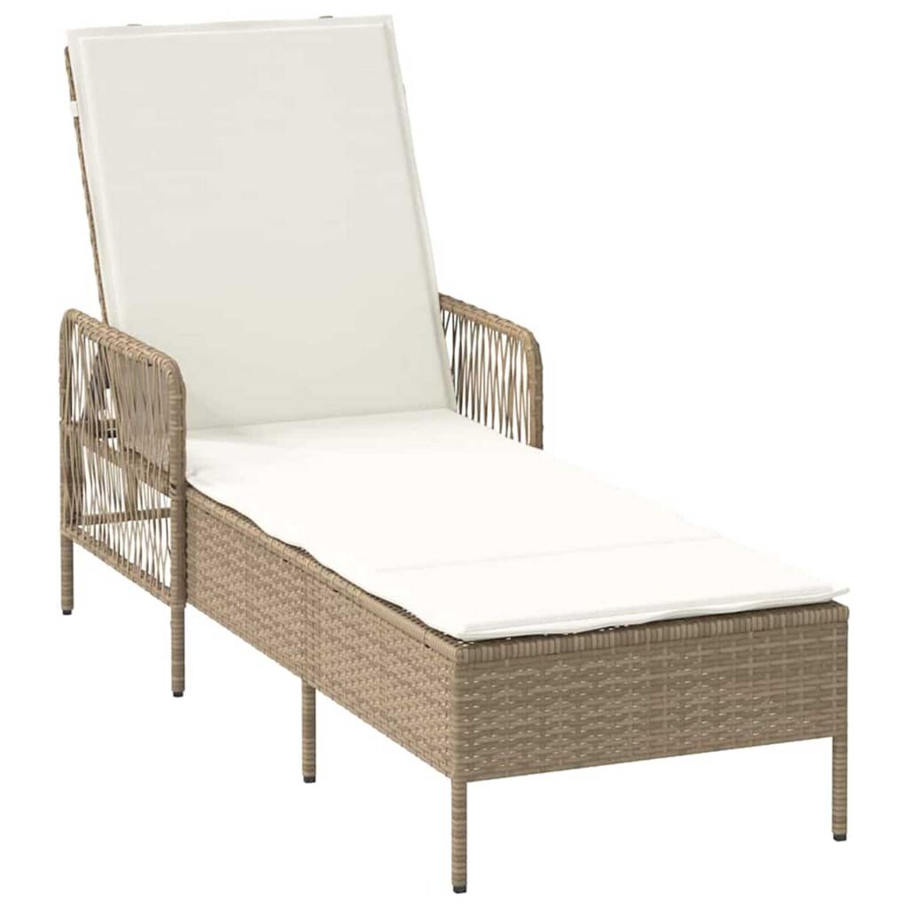 vidaXL Ξαπλώστρα 2-πρόσωπο 2 pcs Μπεζ 35 x 35 x 32 εκ. συνθετικό ρατάν