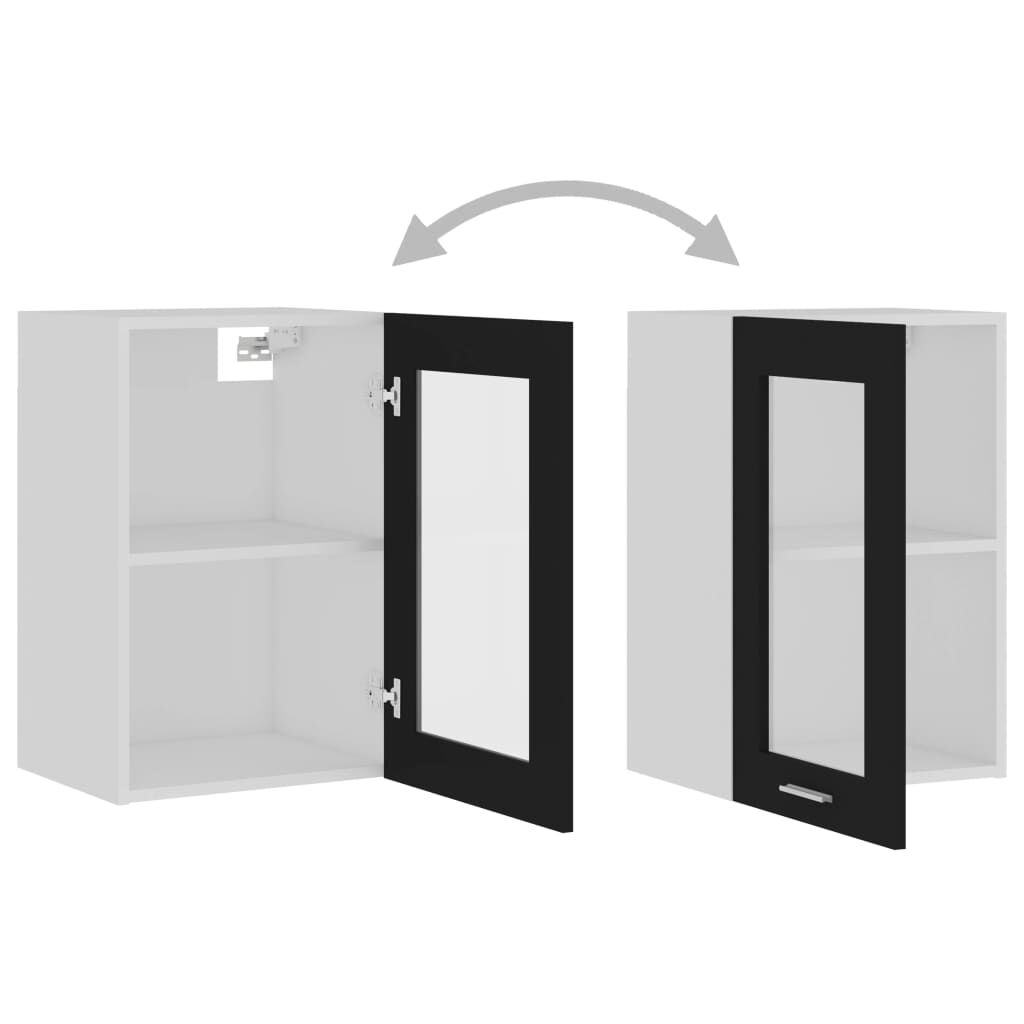 vidaXL Ντουλάπι Κρεμαστό με Τζάμι Lyon Μαύρο 40x31x60εκ. από