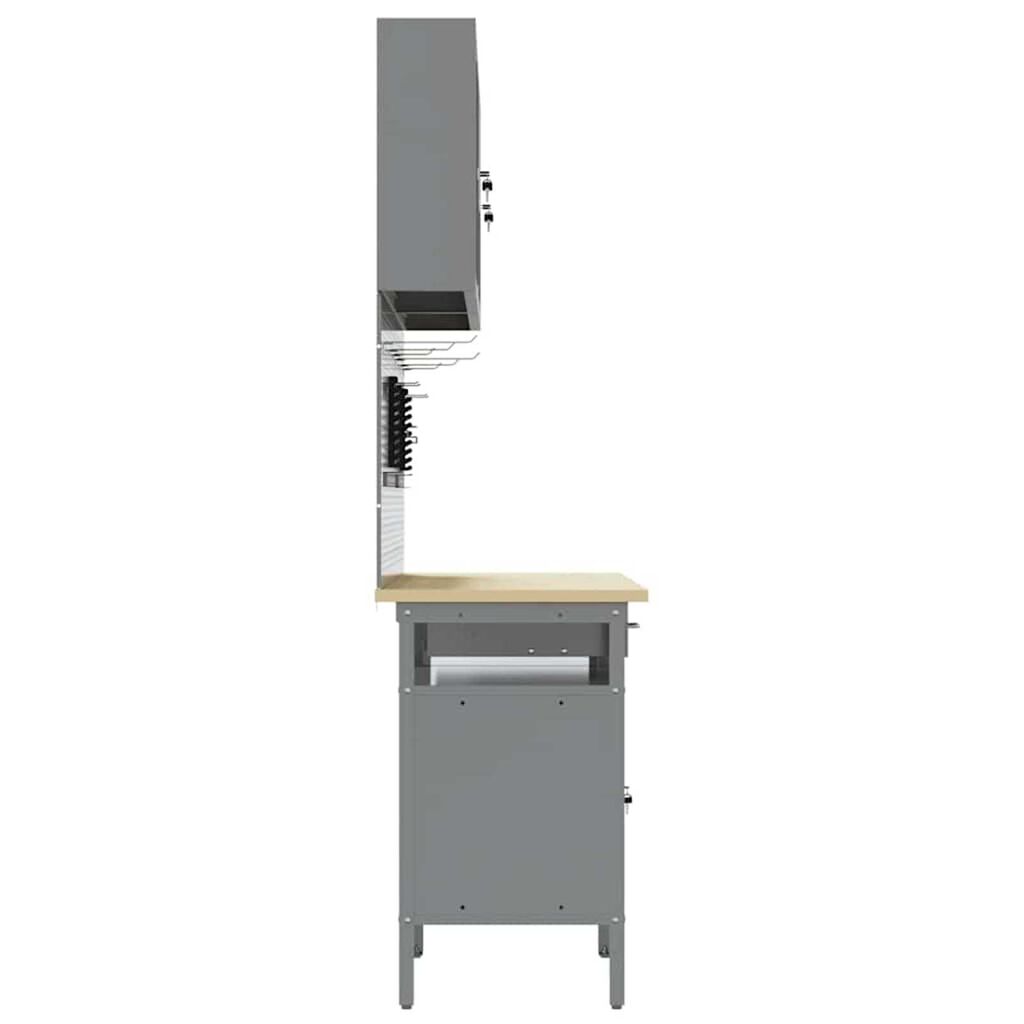 vidaXL Ντουλάπα Εργασίας με συρτάρι 10 pcs Μαύρο 200 x 55 x 200 εκ.