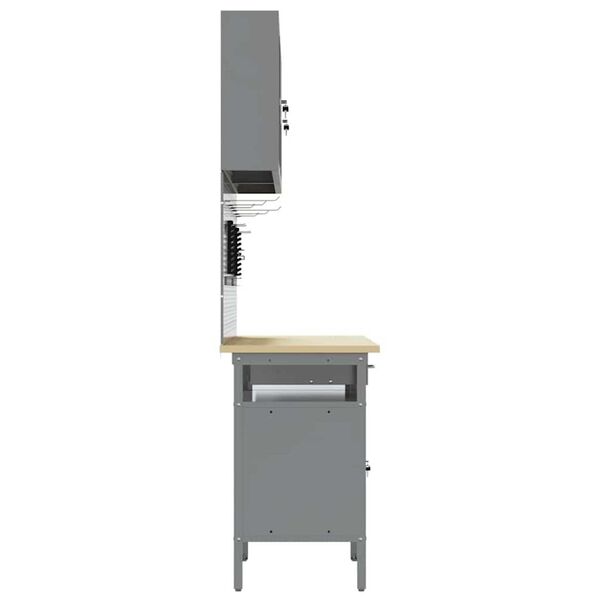 vidaXL Ντουλάπα Εργασίας με συρτάρι 10 pcs Μαύρο 200 x 55 x 200 εκ.