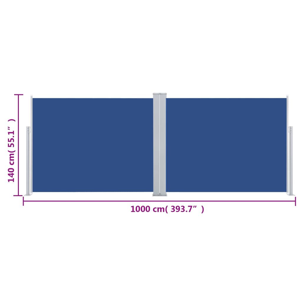 vidaXL Σκίαστρο Πλαϊνό Συρόμενο Μπλε 140 x 1000 εκ.