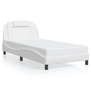 vidaXL Σκελετός Κρεβατιού Viana Χωρίς Στρώμα Λευκό 100x200 εκ.Συνθετικό Δέρμα