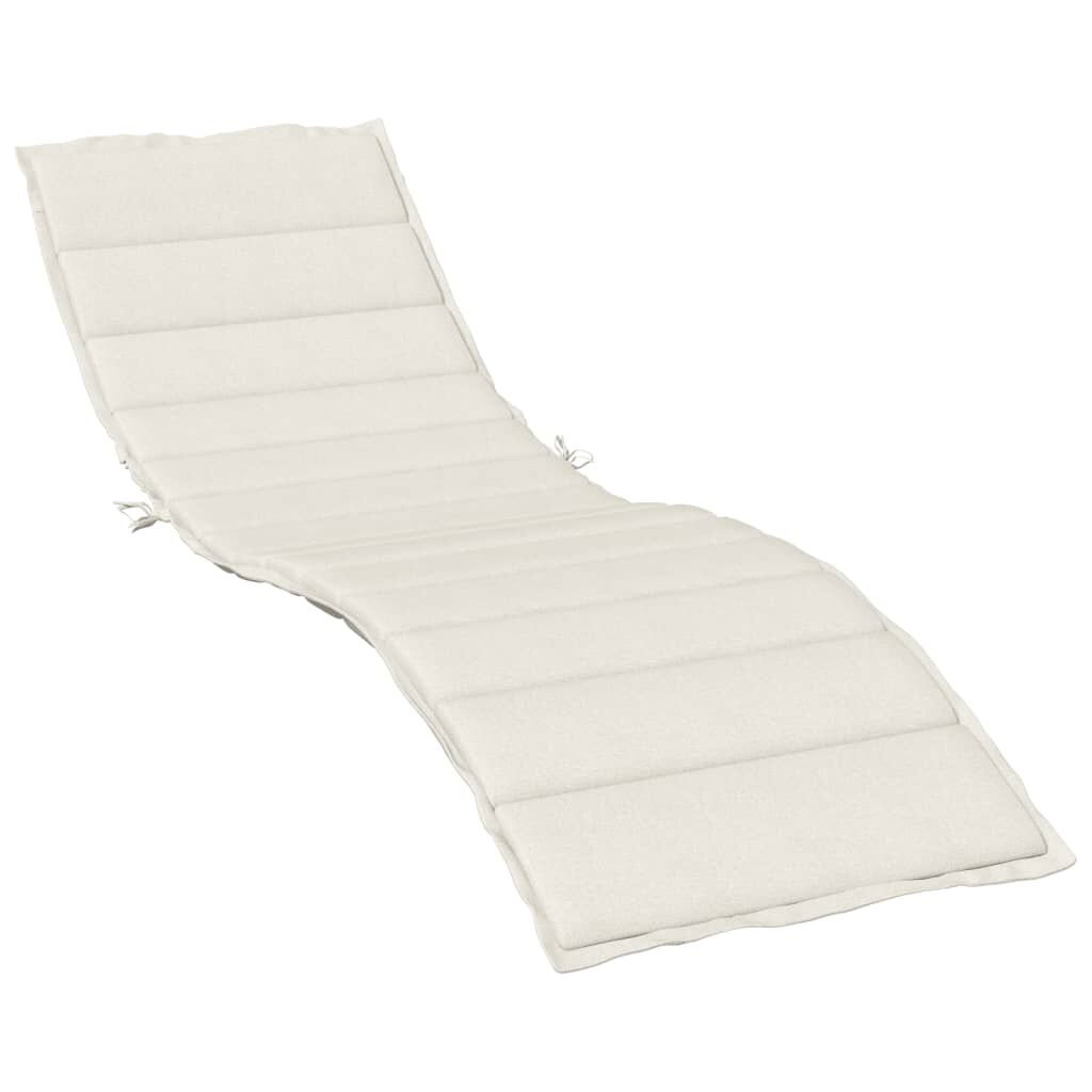 vidaXL Μαξιλάρι Ξαπλώστρας Κρεμ Μελανζέ 200x60x4 εκ. Ύφασμα