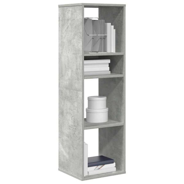 vidaXL Βιβλιοθήκη Γκρι του Σκυροδέματος 34x31x112 εκ. από Μοριοσανίδα