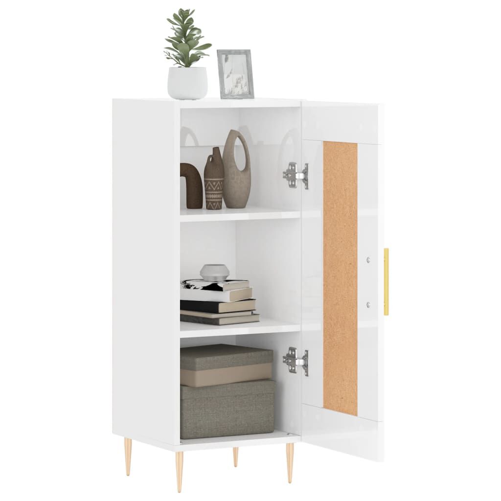 vidaXL Ντουλάπι Γυαλιστερό Λευκό 34,5x34x90 εκ. Επεξεργασμένο Ξύλο