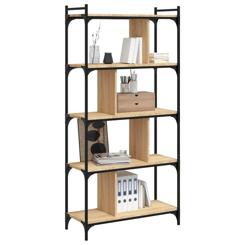 vidaXL Βιβλιοθήκη 5 Επιπέδων Sonoma Δρυς 76 x 32 x 158 εκ. Επεξ. Ξύλο