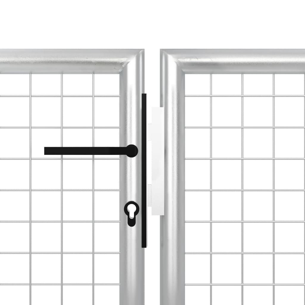 vidaXL Πόρτα Περίφραξης Κήπου Ασημί 350 x 75 εκ. Ατσάλινη