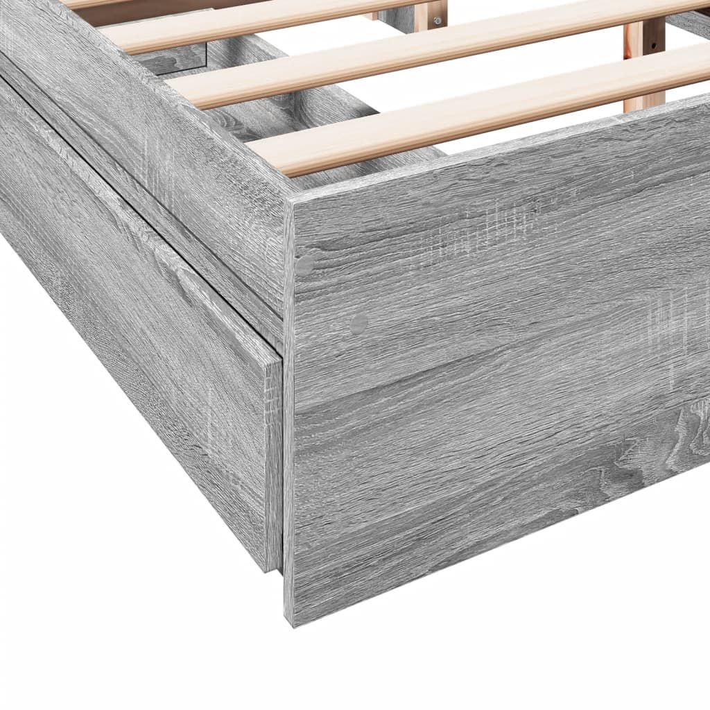 vidaXL Πλαίσιο Κρεβατιού με συρτάρια Γκρι sonoma 160x200εκ. Επεξ. Ξύλο