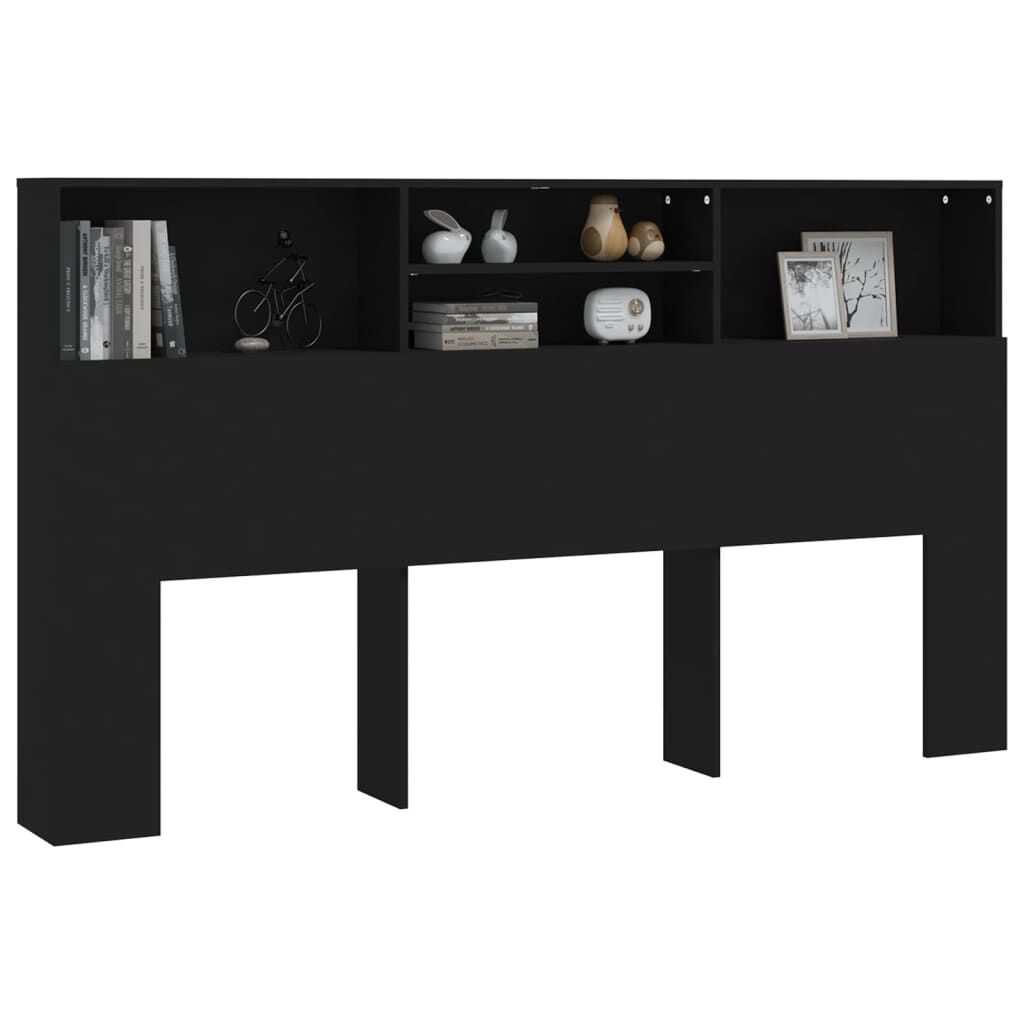 vidaXL Κεφαλάρι Με Αποθηκευτικό Χώρο Μαύρο 180 x 19 x 103,5 εκ.