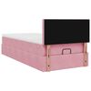vidaXL Οθωμανικό κρεβάτι με στρώμα ροζ 100x200cm Velvet
