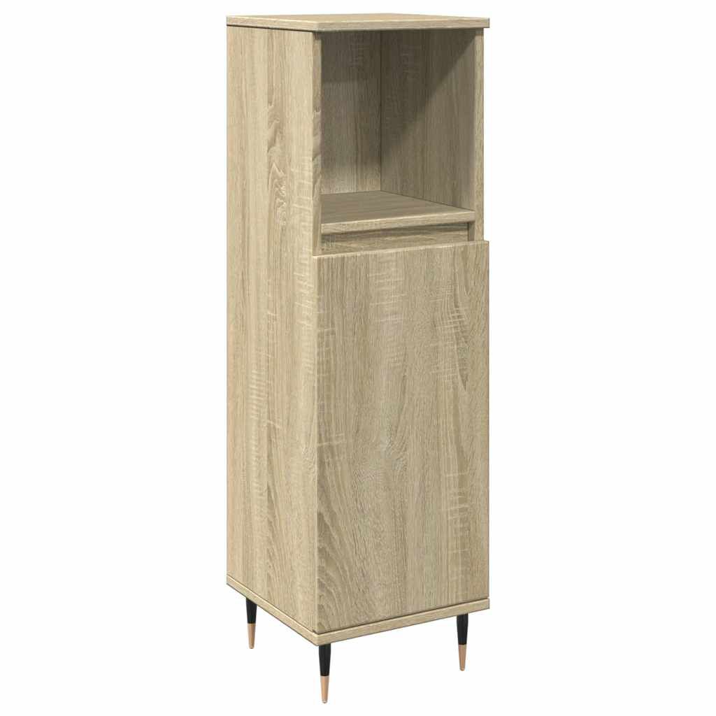 vidaXL Ντουλάπι Μπάνιου Sonoma Δρυς 30x30x100 εκ. Επεξεργασμένο Ξύλο
