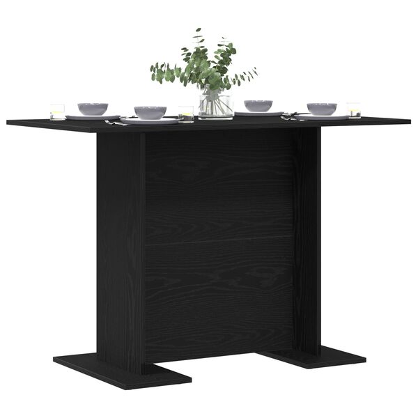 vidaXL Τραπέζι Τραπεζαρίας Μαύρη Δρυς 110x60x75 εκ Επεξεργασμένο Ξύλο
