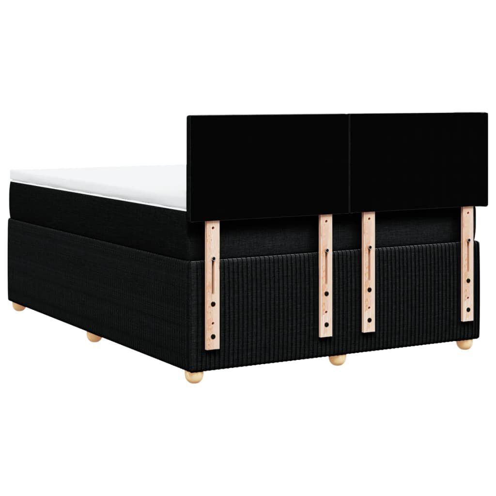 vidaXL Κρεβάτι Boxspring με Στρώμα Μαύρο 140x200 εκ. Υφασμάτινο