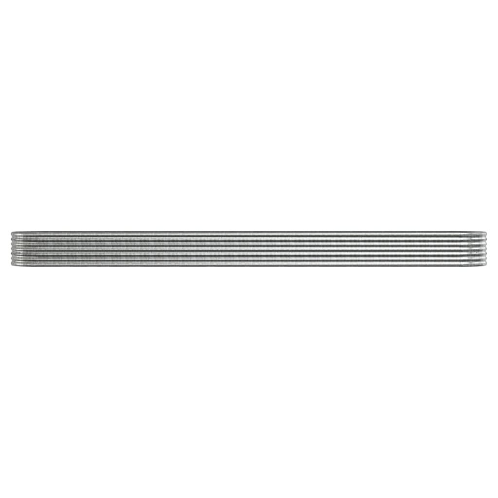 vidaXL Ζαρντινιέρα Ασημί 512x80x36 εκ. Ατσάλι με Ηλεκτρ. Βαφή Πούδρας