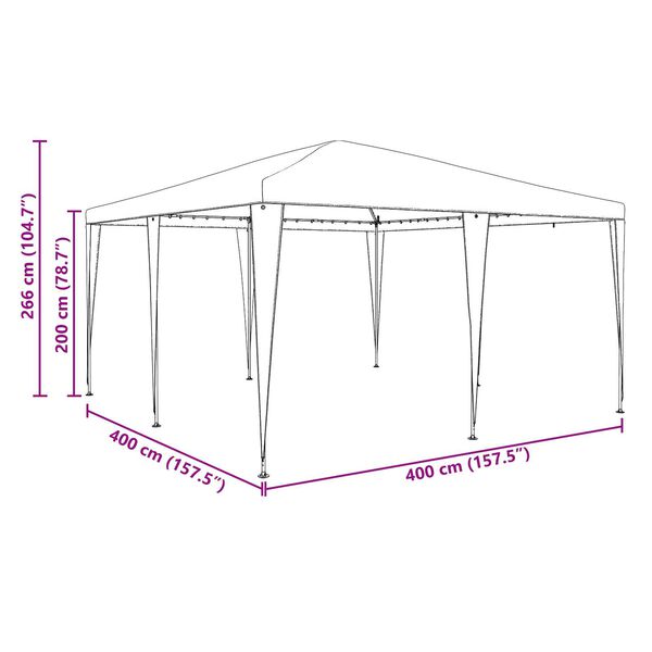 vidaXL Σκηνή Πάρτυ Μπλε, Λευκό 400 x 400 x 266 εκ Πολυεστέρας, Χάλυβας