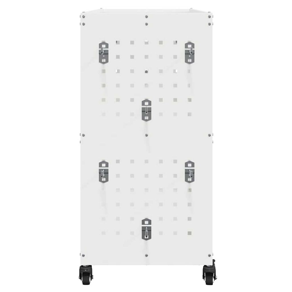 vidaXL Καρότσι εργαλείων με ράφι Λευκό 75 x 35 x 73 εκ. Κρύα χάλυβας