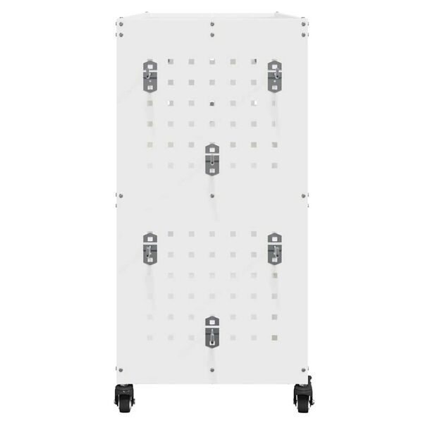 vidaXL Καρότσι εργαλείων με ράφι Λευκό 75 x 35 x 73 εκ. Κρύα χάλυβας