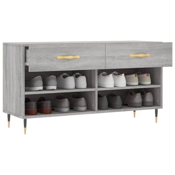 vidaXL Παπουτσοθήκη Γκρι Sonoma 102x35x55 εκ. από Επεξεργασμένο Ξύλο