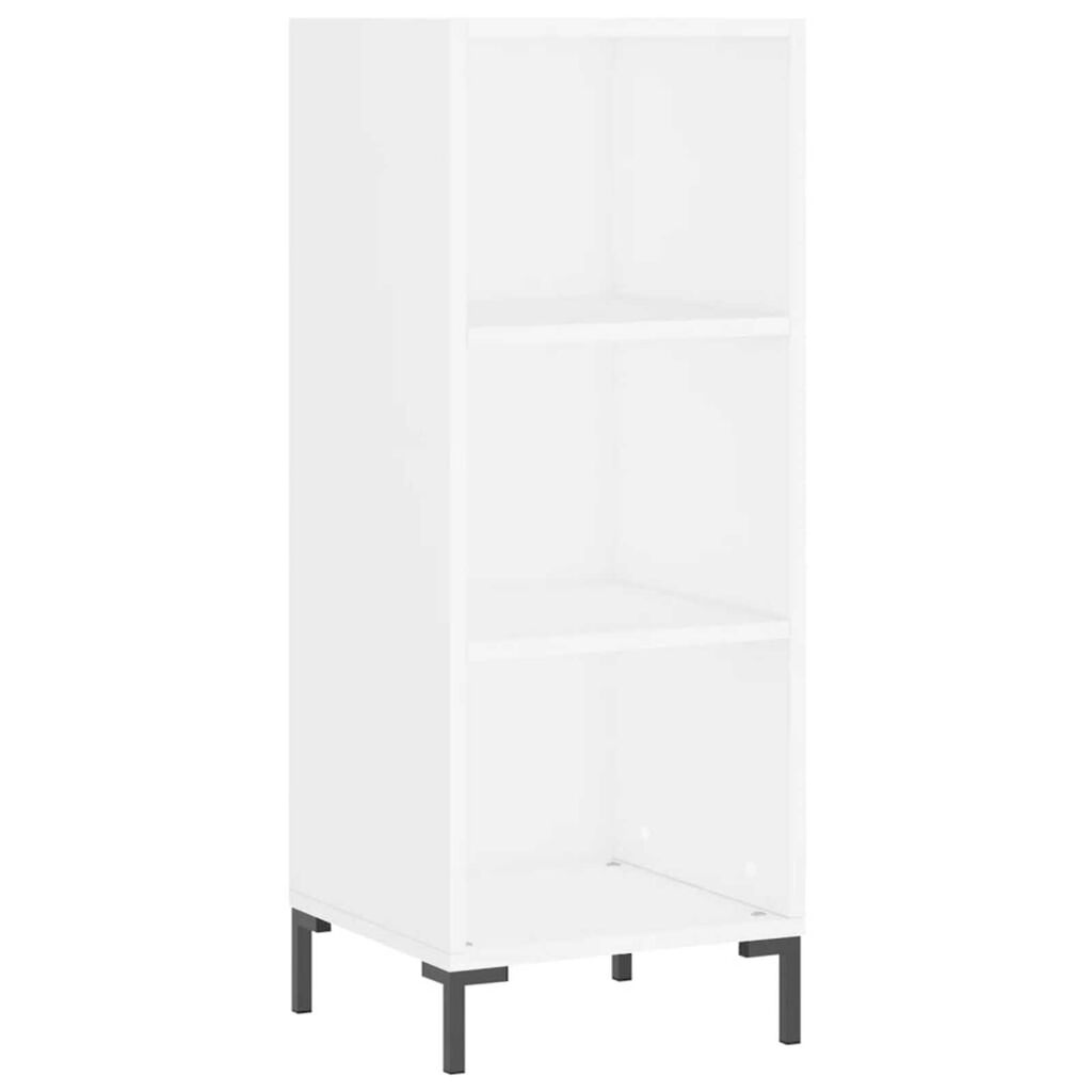 vidaXL Ραφιέρα Γυαλιστερό Λευκό 34,5x32,5x180 εκ. Επεξεργασμένο Ξύλο