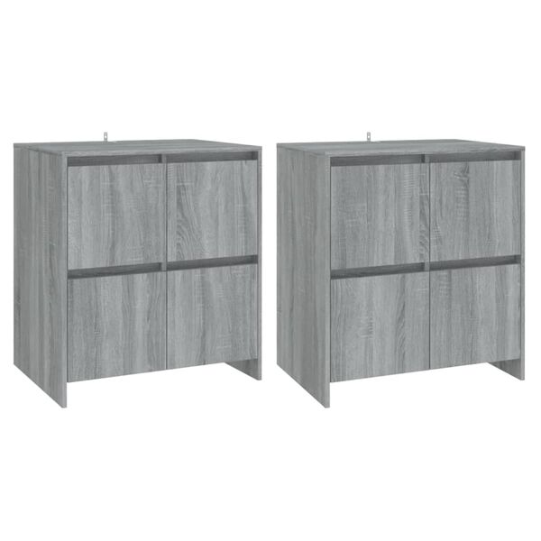 vidaXL Ντουλάπια 2 τεμ. Γκρι Sonoma 70 x 41 x 75 εκ. από Επεξ. Ξύλο
