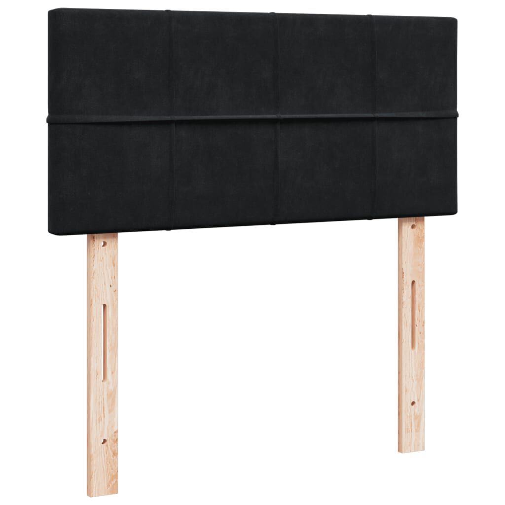 vidaXL Κρεβάτι Boxspring με Στρώμα Μαύρο 100x200 εκ. Βελούδινο