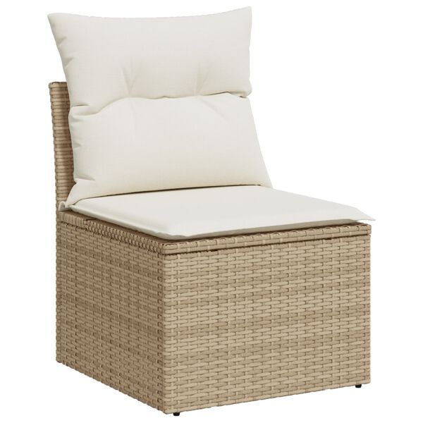 vidaXL Σετ Καναπέ Κήπου 7 pcs Μπεζ 100 x 55 x 73 εκ. Πολυ ράταν
