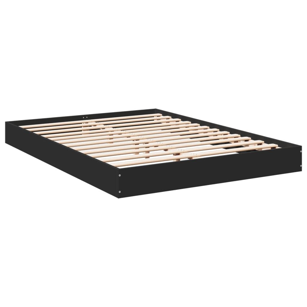 vidaXL Πλαίσιο Κρεβατιού Μαύρο 140x200 εκ. Επεξεργ. Ξύλο